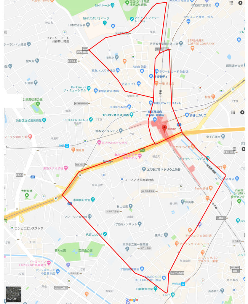 実際の渋谷運行ルート一例