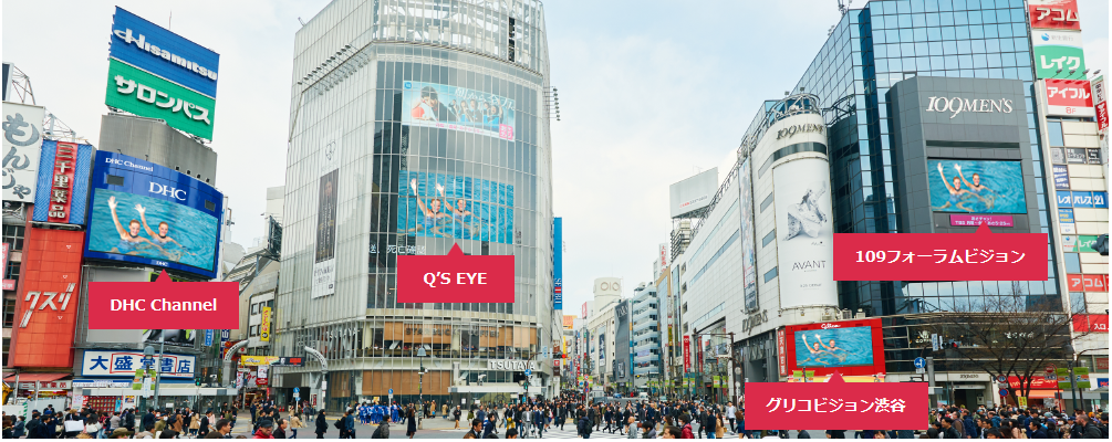渋谷スクランブル交差点の大型ビジョン